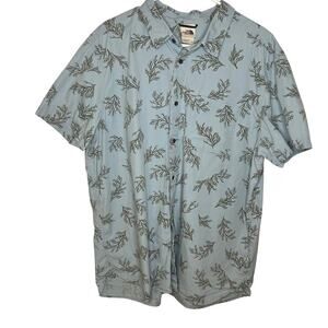 The North Face men's short sleeve cotton button down light blue size XXL